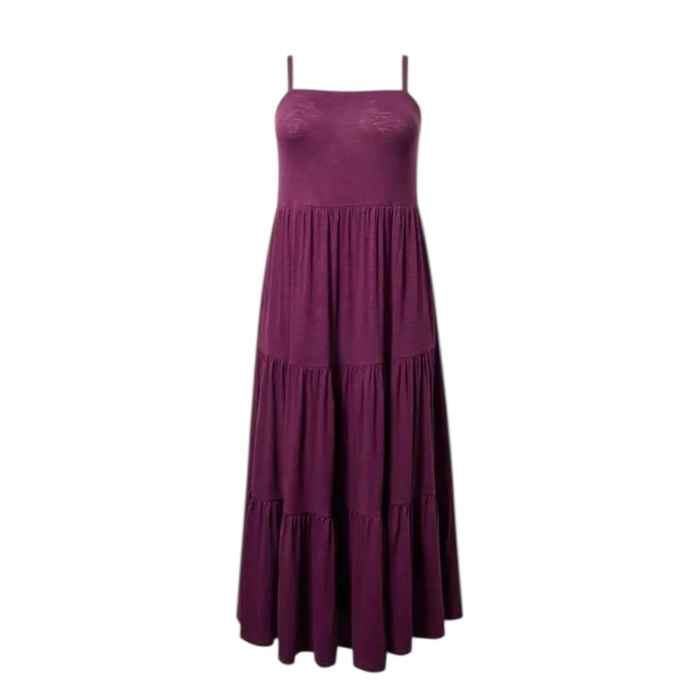 NWT Torrid Maxi Vintage Slub Tiered Dress Purple Size 3X (22–24)